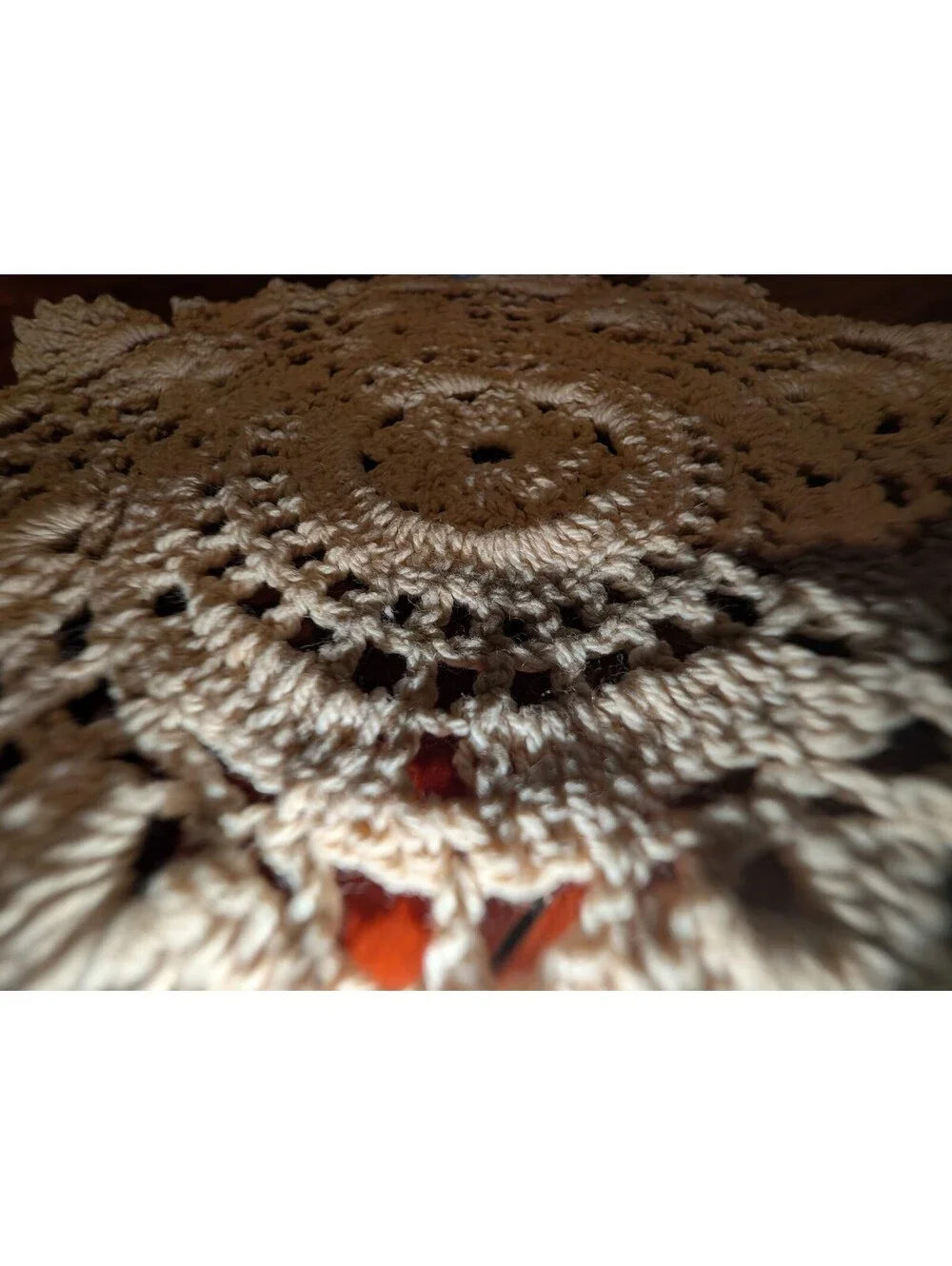 Handmade Crochet Doily 8x8 Inches Cream Cotton